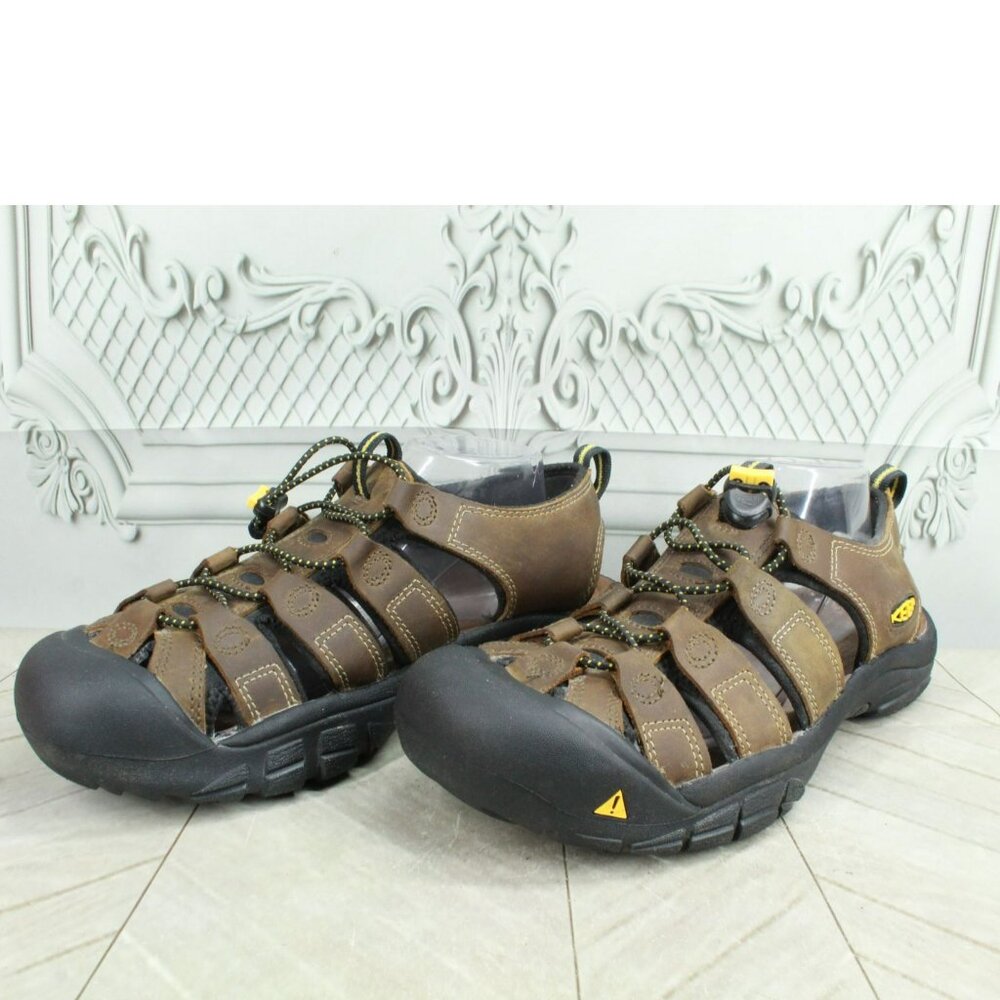 Keen New Port Brown Leather Adjustable Bungee Cord Outdoor Sandals Size 11 - Picture 9 of 9